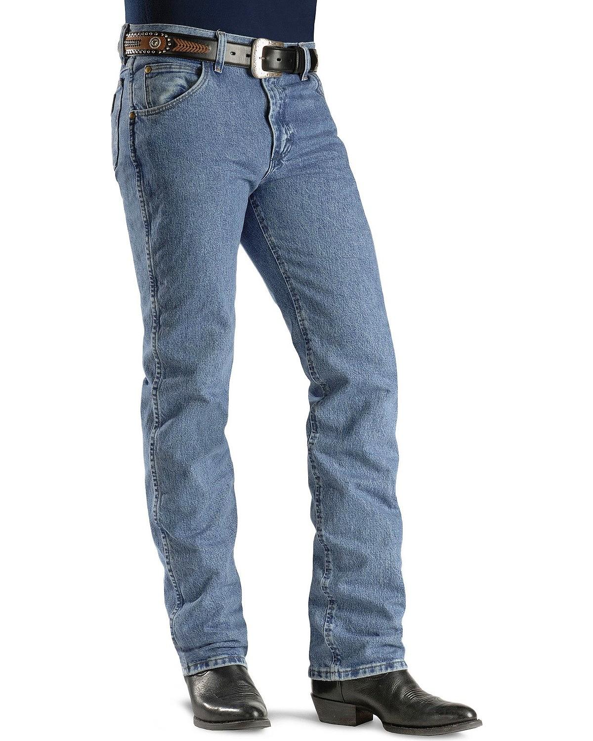 wrangler men's premium performance cowboy cut slim fit jean, stonewashed, 38w x 30l - image 2 of 2