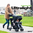 thumbnail image 2 of Joovy Caboose Too Ultralight Graphite Stand-On Double Stroller with Universal Car Seat Adapter, 3-Way Reclining Seats, Option to Use Rear Seat, Bench Seat, or Standing Platform, 2 of 5