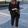 thumbnail image 2 of Mujeres Casual Verano Sólido Manga larga Tops y pantalones largos Conjunto de dos piezas Traje Wmkox8yi  bvn2647, 2 of 9