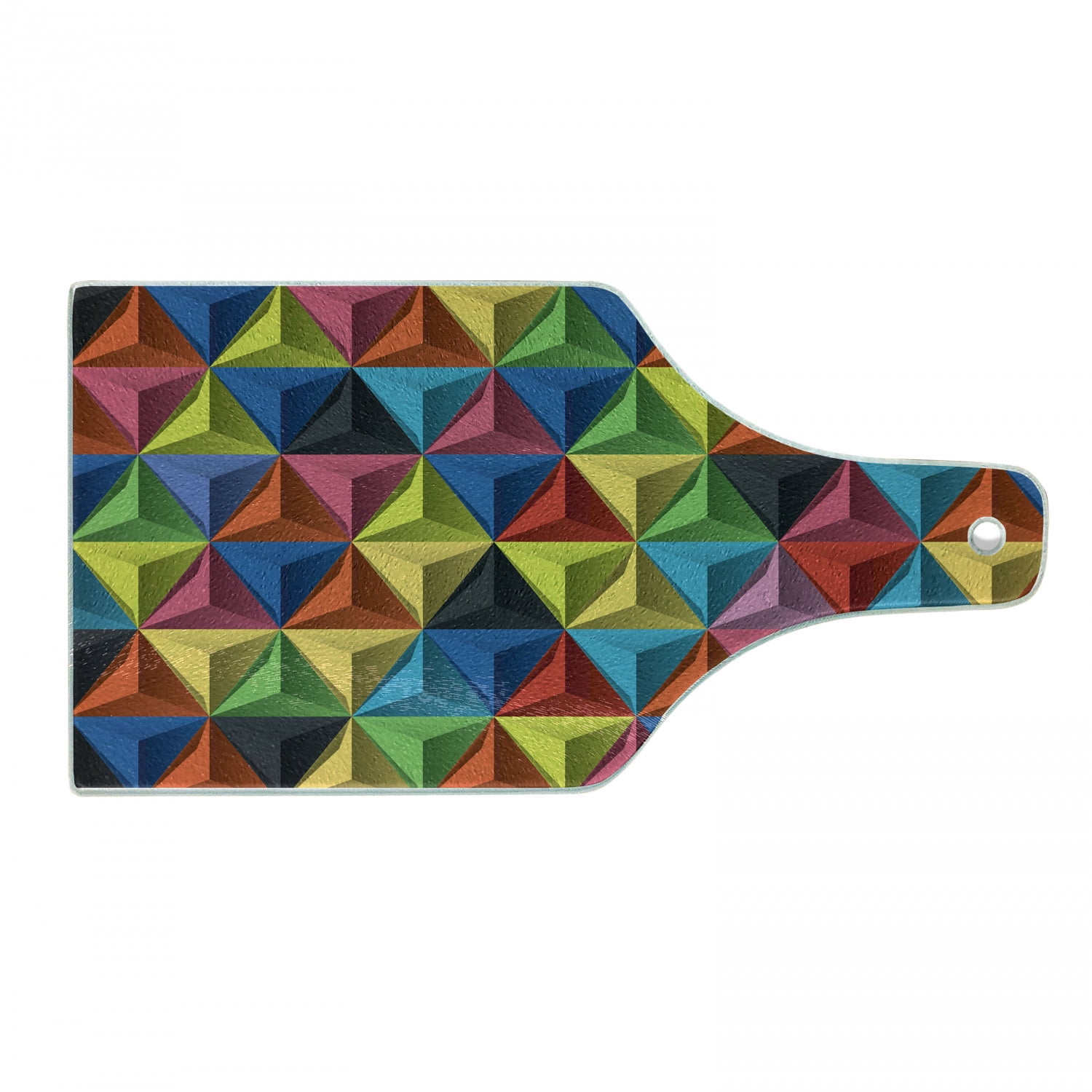 Multicolor Geometric Pyramid Tempered Glass Cutting Board