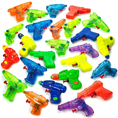Kidsco Small Squirt Guns for Kids - 25 Pieces Water Squirting Toys Assortment - Plastic Multicolor Pistol Blasters for Summer Pool Activities, Barbecue Picnics, Beach Party (Best Water Gun Pistol)