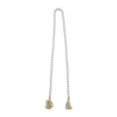 thumbnail image 6 of DecMode White Wood Bohemian Garland Décor with Geometric Bead Details and Cream Cotton Tassel, 80"L, 6 of 7