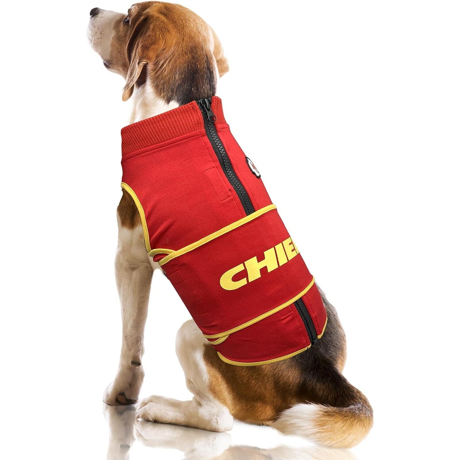 Pets First NFL Kansas City Chiefs Dog Anxiety Calming Shirt Soothing Solution Vest, Dogs & Cats Keeps Dogs Calm & Feeling Safe, Relaxing Jacket, Large