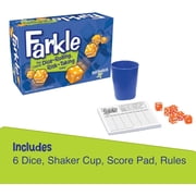 PlayMonster Farkle Classic Dice Games – Kids, Family Games, Travel Game, Adult Games, Board Game, Dice Cup, Dice Set, Farkle Score Sheets Included, Ages 8+