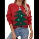 thumbnail image 2 of Suéteres Navideños para Mujer, Suéteres de Cuello Redondo, Suéteres de Larga, Ropa Navideña Festiva Rojo L, 2 of 10
