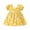 Yellow, variant on Zwiiyzr Boho Baby Dress Toddler Girl Summer Daisy Round Neck Bubble Sleeve Bow Short Sleeve Dress for 6 Months-3 Years Baby Clothes Pink