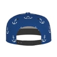 thumbnail image 5 of Adjustable Baseball Cap, trendy white anchor blue Flat Bill Trucker Flat Brim Hats Dad Hat for Men Women - Snapback Hat Adjustable Size, 5 of 7