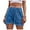 Blue, variant on IROINNID Denim Shorts for Women Summer Solid Color Drawstring Frenulum Leisure Pocket Edge Jeans Denim Pants Shorts,Olive Green