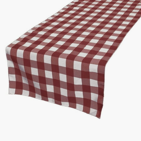 

Cotton Print Table Runner Gingham Checkered Burgundy
