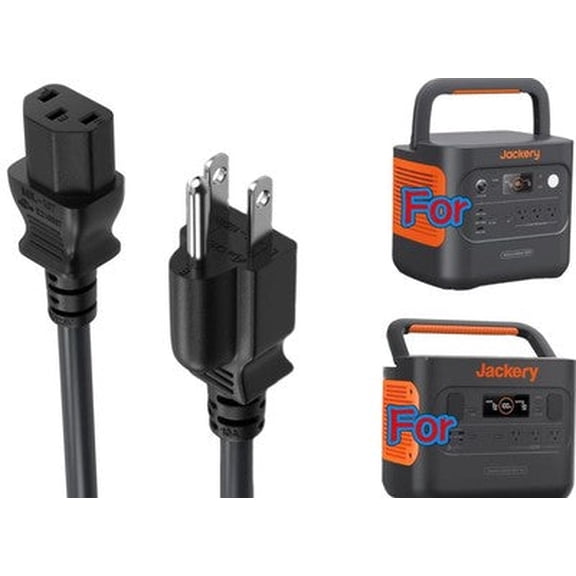 6ft UL Power Cord For Jackery Power Station Explorer 3000/2000/1500/1
