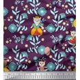 thumbnail image 1 of Soimoi Crepe Silk Fabric Leaves,Floral & Princess Cat Cartoon Fabric Prints by Yard 42 Inch Wide, 1 of 1