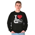 thumbnail image 4 of Love Wife Wi-Fi Funny Husband Married Men's Crewneck Sweatshirt Brisco Brands S, 4 of 5