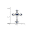 thumbnail image 2 of 1/8 Carat (Ctw) Natural Dark Blue Sapphire Cross Pendant Necklace in 14K White Gold with Chain, 2 of 5