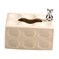 thumbnail image 1 of GUOOL Creative Ceramic Tissue Box Cover Decorative Rectangle Facial Tissue Holder Case White, 1 of 9