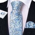 thumbnail image 4 of Conjunto de corbatas Barry.Wang con estampado floral de seda y pañuelo, 4 of 6