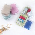 thumbnail image 4 of KAIYANG 1 paquete de pastillero pequeño de tres capas con paja de trigo, ecológico, caja de almacenamiento dispensadora (beige) azul, 4 of 5