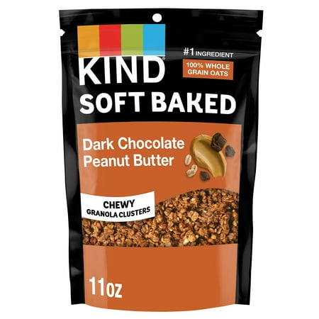 KIND Soft Baked Dark Chocolate Peanut Butter Instant Granola Clusters, Gluten Free, 11 oz, Plastic Bag