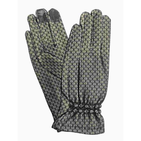 Womens Black Lace Overlay Stretch Fit Texting & Tech Touchscreen Gloves