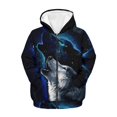 thumbnail image 6 of Uourmeti Galaxy Stars Wolf Design Kids Casual Pullover Hoodie Long Sleeve Soft with Pockets Lightweight Comfy Top Boys Size 8-10, 6 of 7