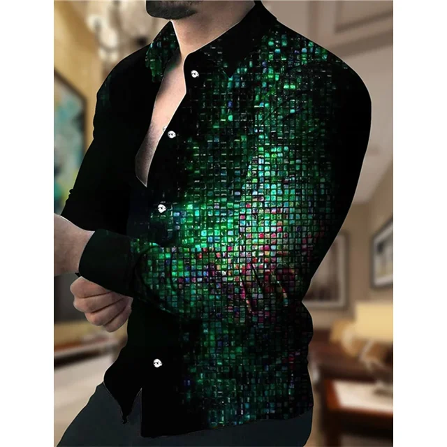 Camisa de lujo de moda 2024 para hombre, estilo social, con botones tipo polo, informal, con estampado occidental, cárdigan de fiesta para hombre, talla grande S-6XL
