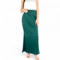 thumbnail image 6 of Women's Satin Maxi Skirt With High Waist And Flowing A-Line Design- Green,Medium, 6 of 7