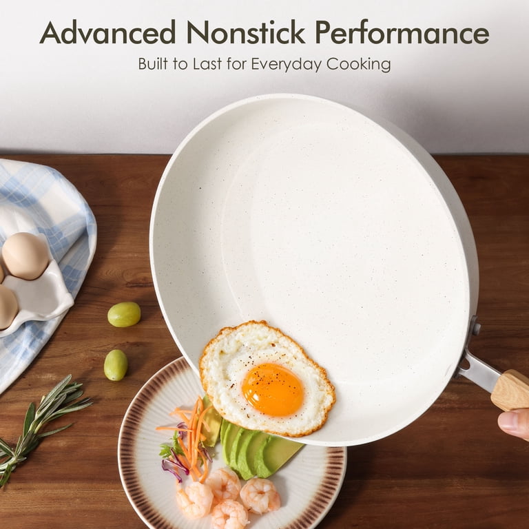 Sensarte 5-Quart Saute Pan 12-Inch with Lid, White photo 2