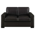 thumbnail image 2 of Benjara Bey 61 Inch Modern Loveseat, Trillium Cushions, Dark Brown Grain Leather, 2 of 5
