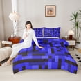 thumbnail image 4 of Homewish Boys Girls Pixelated Miners Game Bedding Comforter Set 2pcs,Geometric Plaid Grid Twin Comforter Sets Microfiber,Abstract Video Game Breathable Bedding Set,Luxury Bedroom Decor, 4 of 8