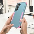 thumbnail image 5 of Mantto for Samsung Galaxy S23 Plus Case, Heavy Duty Shockproof Drop Protective Hybrid 3 Layer Full Body Rugged Military Grade Protection Phone Covers for Samsung Galaxy S23 Plus, 
Green+Pink, 5 of 7