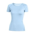 thumbnail image 3 of Short Sleeve Workout Tops for Women Stretchy Slim Fit Running Sports Shirts Mesh Yoga Gym Top, 3 of 8