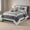 thumbnail image 3 of Ensemble de Couette Générique, 7 Pcs, Design Bicolore, Grand Lit, 3 of 4
