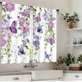 thumbnail image 5 of Purple Butterfly Window Curtains 26W X 36L Inches 2 Panels Rod Pocket Spring Floral Lavender Curtains Lilac Summer Leaves Plant Girly Window Drapes Treatment Living Room Bedroom Home Decor, 5 of 6