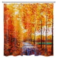 thumbnail image 3 of Fall Thanksgiving Forest Maple Leaves Shower Curtain Autumn Orange Yellow Forest Bath Curtain Home Decor Rustic Farmhouse Harvest Waterproof Shower Curtain for Bathroom with 12 Hooks,72x72 Inches, 3 of 6
