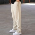 thumbnail image 4 of Dresfit Baggy Pants Men Wide Leg Sweatpants Straight Leg Solid Yoga Sweat Pants Spring 2026 Drawstring Loose Cotton Athletic Pant Beige M, 4 of 5