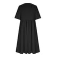 thumbnail image 4 of Gspmoly Robes d'Été pour Femmes 2025, Robe Décontractée à Manches Courtes en Coton et Lin à Col Rond Imprimé pour le Printemps et l'Été pour Femmes, Robes d'Été pour Femmes Soldes d'Été Liquidation, 4 of 6