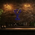 thumbnail image 4 of Northlight LED Martini Cocktail Neon Lighted Wall Art - 17" - Blue and Yellow, 4 of 8