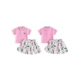 thumbnail image 2 of BemeyourBBs Toddler Baby Girl Golf Outfit Infant Baby Girls Summer Clothes Collared Short Sleeve Button Down Shirt and A-line Skirt Set Toddler Girls 2 Piece Summer Outfit, 2 of 9