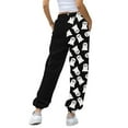 thumbnail image 3 of ZHOUCHANKIDS Women Halloween Sweatpants High Waisted Cinch Bottom Sporty Active Joggers Pants Baggy Lounge Bottoms with Pockets Black S, 3 of 5