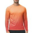 thumbnail image 3 of Xidunhg Men's Rash Guard Long Sleeve Shirt UPF 50 Sun Protection Quick Dry Moisture Wicking Lightweight for Swimming Surfing Outdoor Orange Gradient Red M, 3 of 7