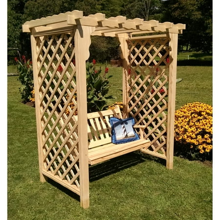 A & L Furniture Covington 7.5 ft. High Wood Arbor with Swing