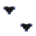 thumbnail image 3 of Riwesomey Conectores de tubería de aire reutilizables de 10 piezas para una conexión confiable Tubo de manguera rápido neumático de Buen T-tee PE 6【 Ordinario 6 mm 2piezas, 3 of 6