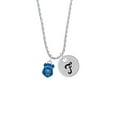 thumbnail image 2 of Delight Jewelry Silvertone Blue Policeman's Badge Silvertone Script Initial Disc - F - Charm Necklace, 20"+3", 2 of 4