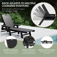 thumbnail image 6 of WestinTrends Malibu Black Chaise Lounge Outdoor, All Weather Poly Lumber Patio Pool Lounge Chairs with 5 Positions Backrest, 6 of 10