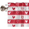 thumbnail image 5 of Red Valentines Love 3 PCS Kitchen Curtain Valance and Tiers Set,Rod Pocket Small Half Tier Valances Window Curtains Panel,Valentine Plaid Stripes Spring Holiday White 55"x24" (2 Tiers & Valance), 5 of 5