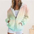 thumbnail image 2 of Enjoytime Fashion Full Zip Up Hoodies for Women Long Sleeve Lightweight Hooded Sweatshirts Fall Winter Women's Gradient Printed Jacket Tops with Pockets, 2 of 4