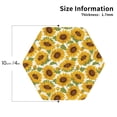 thumbnail image 2 of KLL Drink Coasters Set Hexagon of 4,PU Leather Absorbent Coasters Set Decorative Coffee Cup Coasters Housewarming Gift for Home Decor-Sunflowers, 2 of 5
