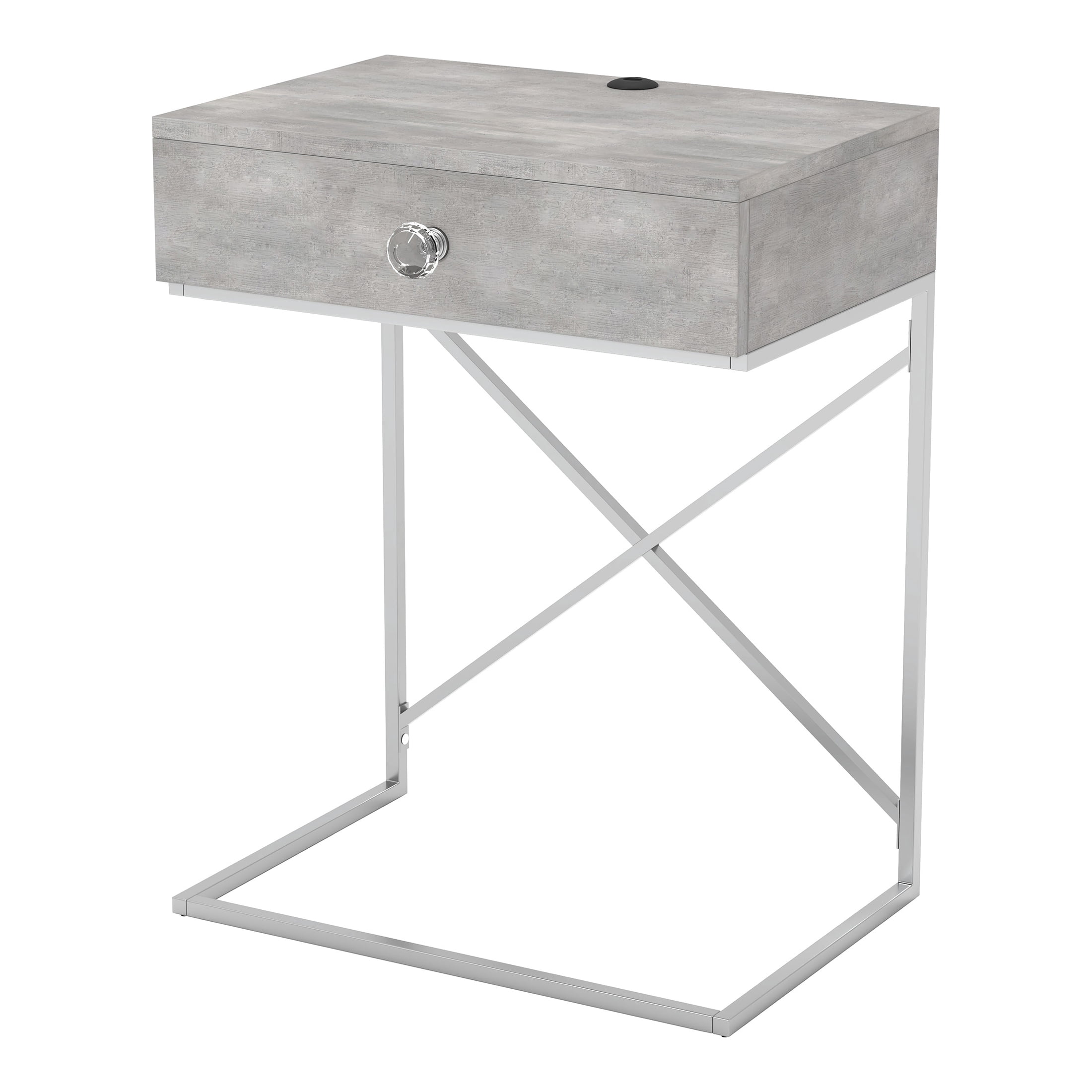 Furniture of America Fonda End Table with USB, Light Gray