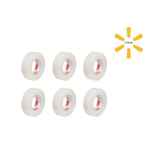 3M Medical Tape Transpore Porous Plastic 1/2 Inch X 10 Yard Transparent 6 Rolls - 1527-0