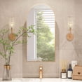 thumbnail image 2 of Hironpal Arched Medicine Cabinet with Mirror, 16" x 31" Semi Metal Framed Led Medicine Cabinet Wall Mount with Storage for Bathroom, Living Room,Champagne Gold, 2 of 8