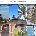 thumbnail image 5 of INTER HUT 12x16 FT Wooden Finsh Aluminum Frame Hardtop Gazebo with Textilene Nettings and Curtains, 5 of 7
